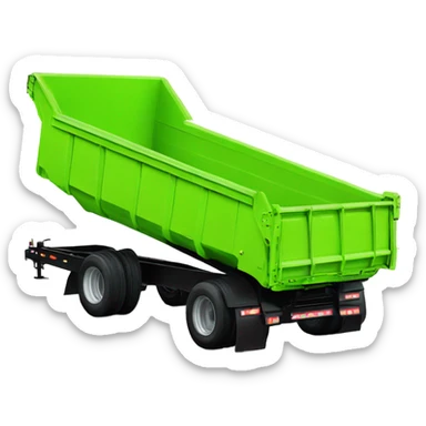 Medium duty dump trailer neon green sticker