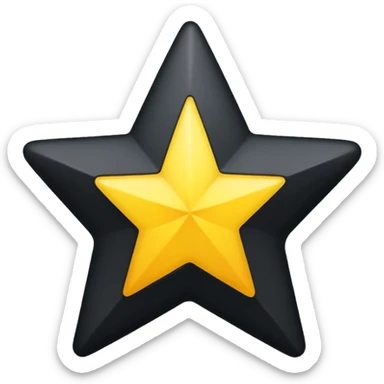 black star, simple, bold, no outline sticker