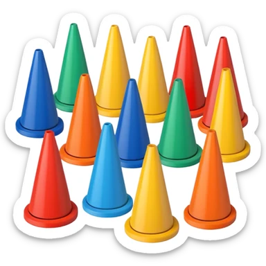 colorful Cone markers
 sticker