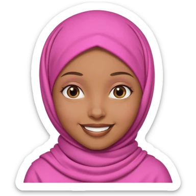 Brownskin black girl with pink hijab sticker