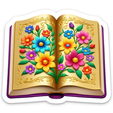 Blooming fantasy book sticker
