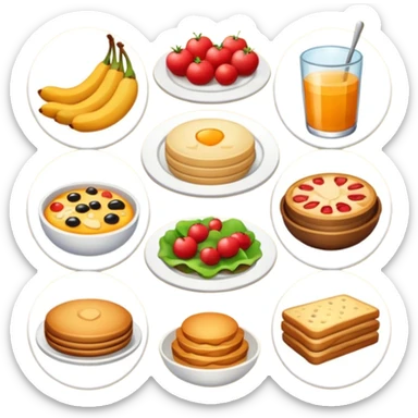 one photo with food like catalog cards from delivery  sticker