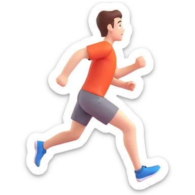 A person running on a track, viewed from behind sticker