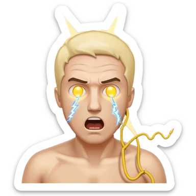 electric shock man sticker