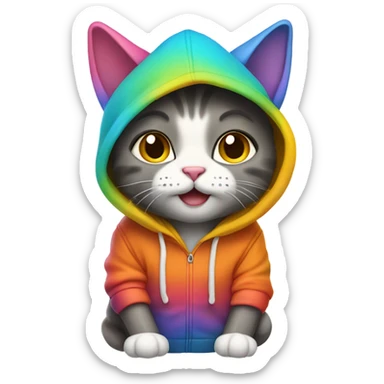 Cat with a hoodie sticker