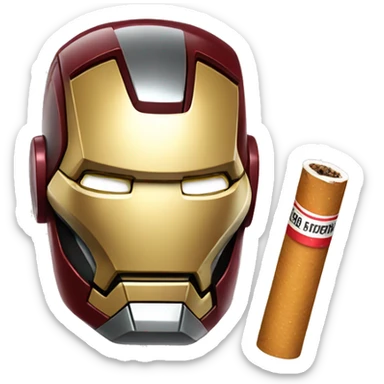 iron man with cigarete sticker