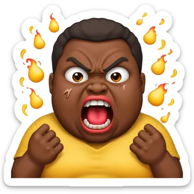 gum tsion emoji very not nice rude shouting ragebaiter fat ugly fat  black sticker