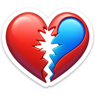 Two hearts colliding, energy burst at impact sticker