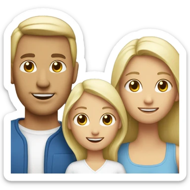 Create Family. Mother (blond), father, 2 blond Girls  sticker