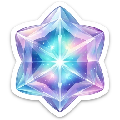 Sparkly glossy Pastel whitish iridescent glass nebula glass crystal sticker