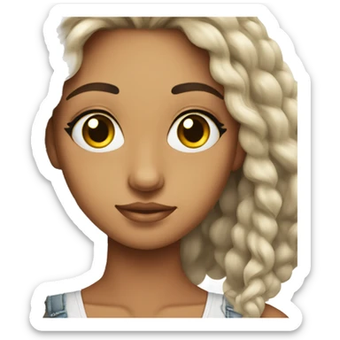 Pretty sāmoan girl with lash extensions on sticker