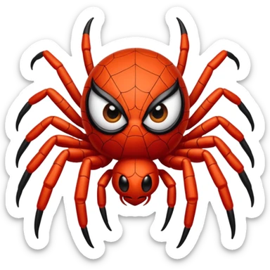 Genera una araña roja sticker