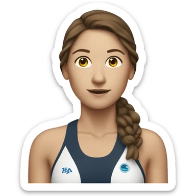 Swimming coach, woman with medium-length brown hair sticker