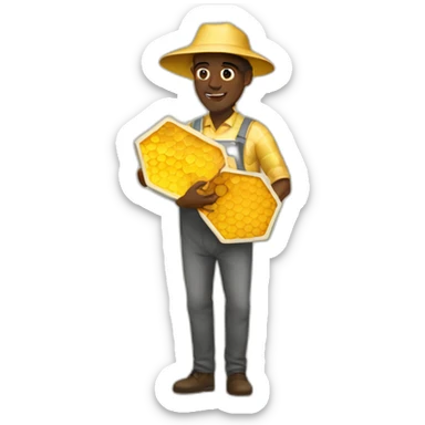 Tall black man beekeeper with honeycomb full body sticker