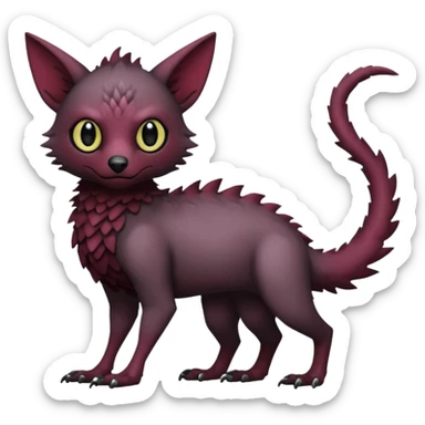 black Trico-hybrid-creature dark burgundy (full body) sticker