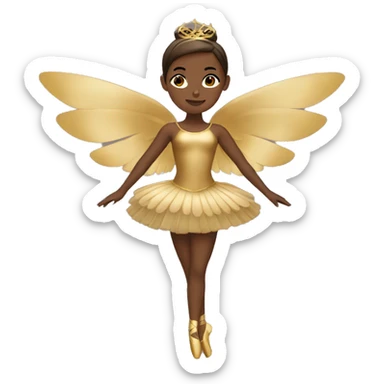  brown ballerina with gold wings sticker