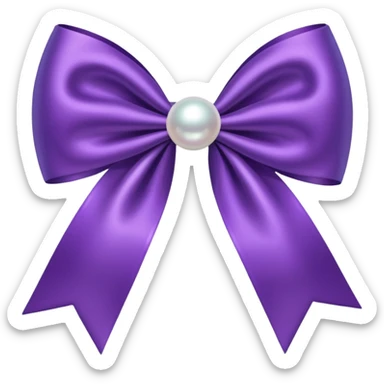 Purple bow with pearl sticker