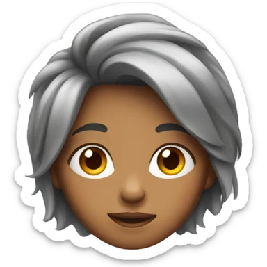 girl with peakaboo hair sticker