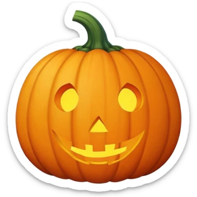 realistic sweet pumpkin fruit, no face, no jack-o-lantern features sticker