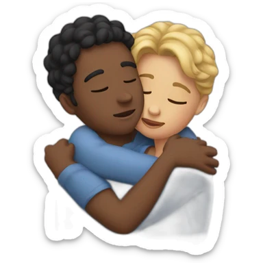 two people cuddling sticker