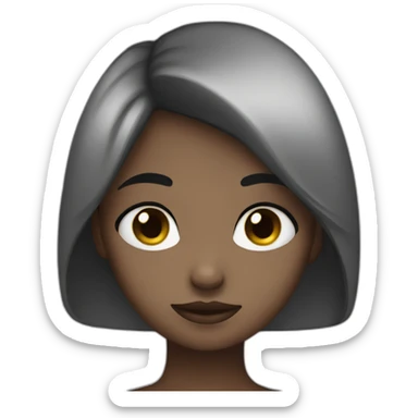 shy girl with black heart sticker