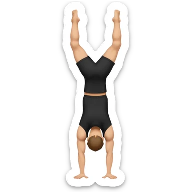 black shorts and t shirt white man one hand handstand sticker