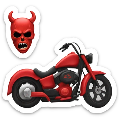 red devil with skid lid chopper sticker