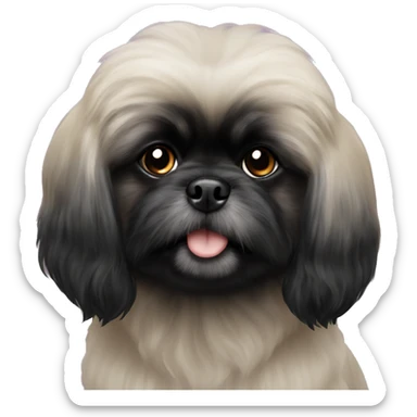Pekingese poodle black sticker