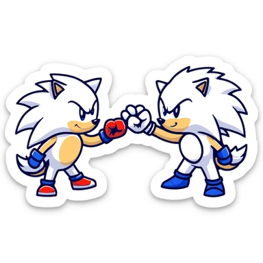 Sonic the Hedgehog and Silver the Hedgehog fist bumping sticker