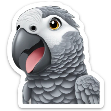 African grey parrot singing sticker