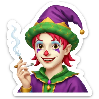 jester smoking weed sticker