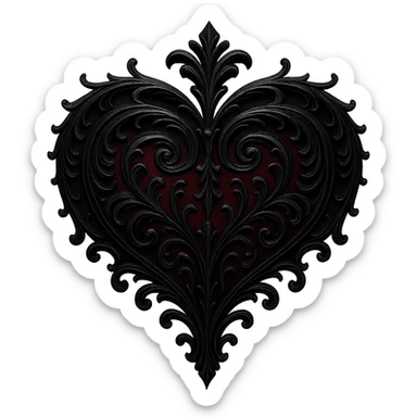 Remove the background from the image, keep the heart gothic and detailed, maintain a transparent background. sticker