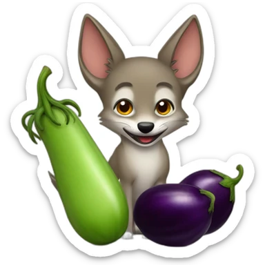 Jackal with eggplant sticker
