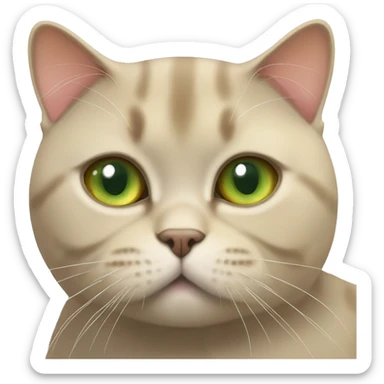 Green eyed golden British shorthair fat cat sticker