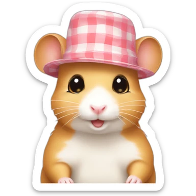 hamster wear picnic hat sticker
