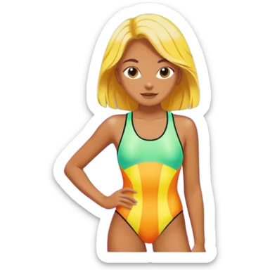 vibrant beach y2k aesthetic sticker