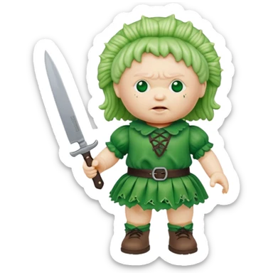 Evil cabbage patch doll with knife  sticker