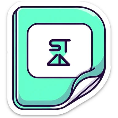 red and black streaming video logo sticker