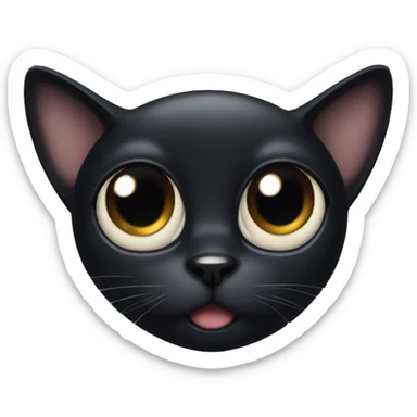 black cat dumb big eyes sticker