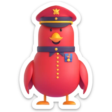 Tomato wearing Napoleon's cocked hat and military officer uniform sticker