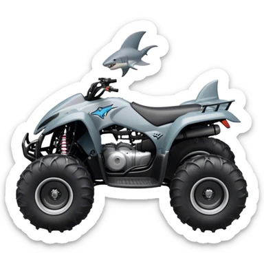 atv quad banshee front with a smile shark sticker