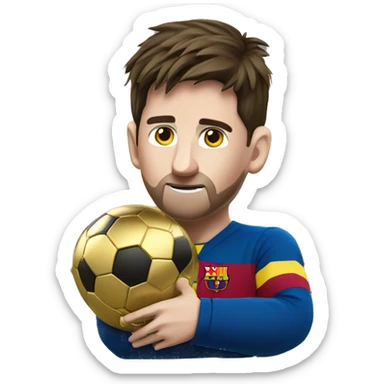 O messi com uma bola de ouro  sticker