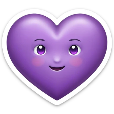 purple color heart call for hug sticker