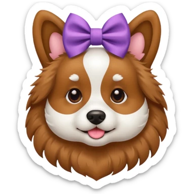 dog with bow on top sticker