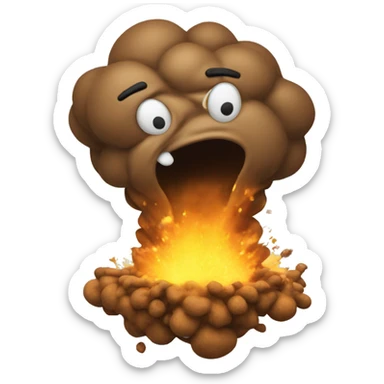 Poop emoji exploding  sticker