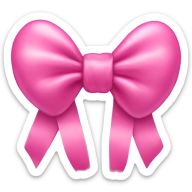 Pink heart bow sticker