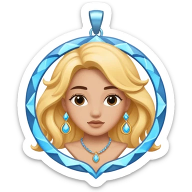 Luna en acuario sticker