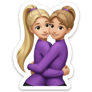  Ariana grande back view with long hair in a ponytail leaning on another girl with long hair in a ponytail  sticker