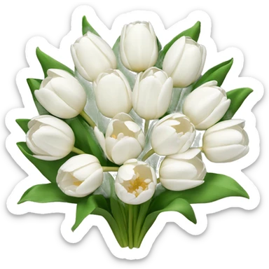 white tulip bouquet  sticker