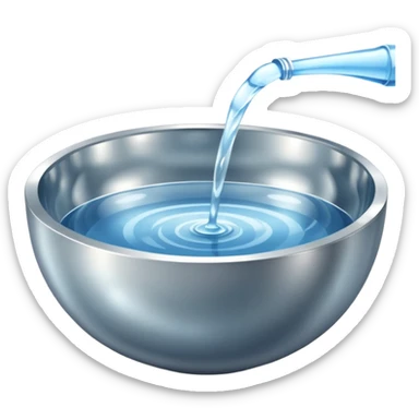 metallic bowl of water sticker